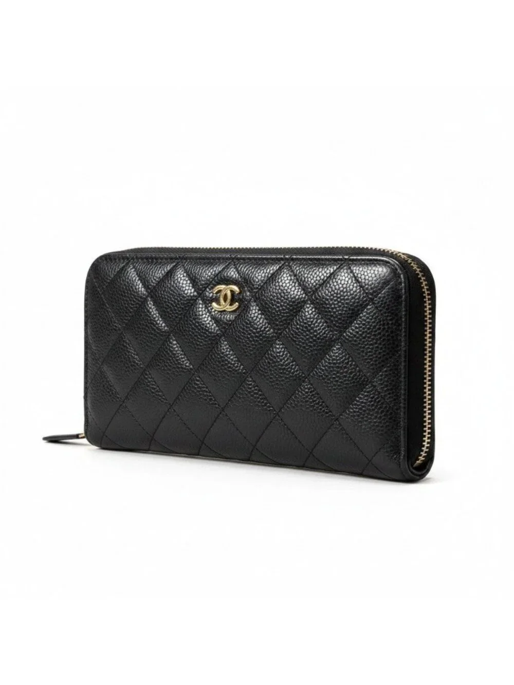 Chanel G9 Quilted Caviar Leather Wallet Black